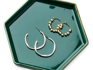 LYEOBOH Jewelry Holder Ceramic Jewelry Tray Ring Dish