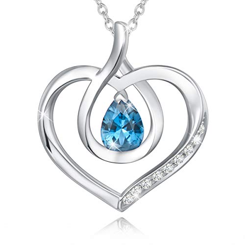 Agvana Fine Jewelry Birthstone Necklace Christmas Gifts for Women Sterling Silver Genuine or Created Gemstone Forever Love Heart Pendant Necklace Anniversary Birthday Gifts for Women Girls Mom Her Agvana Fine Jewelry Birthstone Necklace Christmas Gifts for Women Sterling Silver Genuine or Created Gemstone Forever Love Heart Pendant Necklace Anniversary Birthday Gifts for Women Girls Mom Her