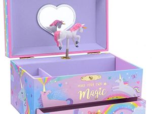 Jewelkeeper Girl's Musical Jewelry Storage Box with Pullout Drawer