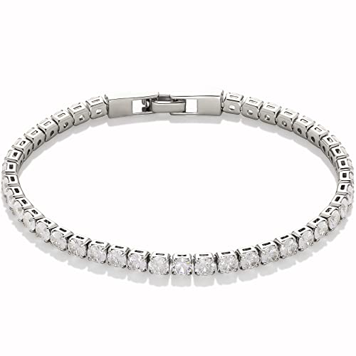 Amazon Essentials 14K Gold Plated or Sterling Silver Plated Cubic Zirconia Tennis Bracelet 7.5" Amazon Essentials 14K Gold Plated or Sterling Silver Plated Cubic Zirconia Tennis Bracelet 7.5"