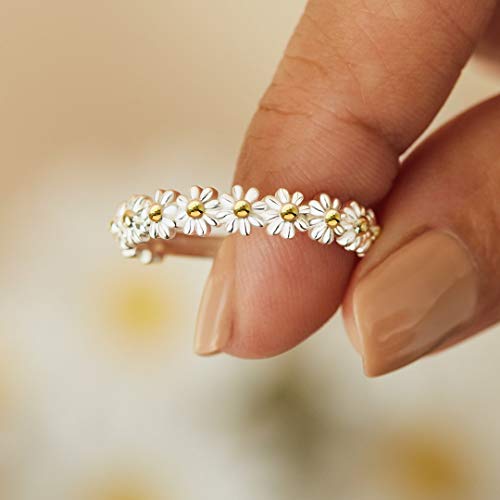 I Think About You Every Daisy Ring Tiny Dainty Simple Flower Ring 925 Sterling Silver Rings Stacking Rings for Women Casual Rings Delicate Everyday Ring Comfort Fit Bands Ring for Girls & Womens (8) I Think About You Every Daisy Ring Tiny Dainty Simple Flower Ring 925 Sterling Silver Rings Stacking Rings for Women Casual Rings Delicate Everyday Ring Comfort Fit Bands Ring for Girls & Womens (8)