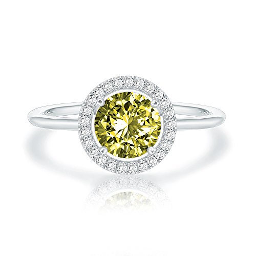 Crystal 14K White Gold Plated Birthstone Rings | White Gold Rings for Women | Peridot Ring Crystal 14K White Gold Plated Birthstone Rings | White Gold Rings for Women | Peridot Ring