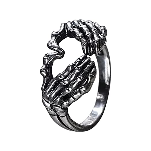 ManRiver Love Hand Sign Rings for Women - Novelty Heart Shape Retro Alloy Rings Jewelry Accessory Gifts Size 5-10 (Silver ManRiver Love Hand Sign Rings for Women - Novelty Heart Shape Retro Alloy Rings Jewelry Accessory Gifts Size 5-10 (Silver