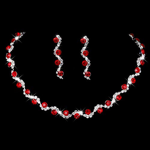 Unicra Bride Silver Necklace Earrings Set Crystal Bridal Wedding Jewelry Set Rhinestone Choker Necklace for Women and Girls Unicra Bride Silver Necklace Earrings Set Crystal Bridal Wedding Jewelry Set Rhinestone Choker Necklace for Women and Girls