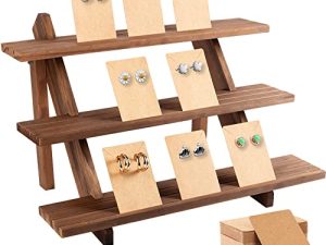 51pcs 3-Tier Wood Earring Display Stand