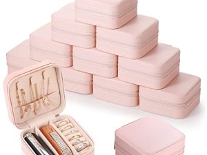 Canlierr Small Travel Jewelry Boxes Bulk PU Leather Mini Jewelry Case for Women Girls