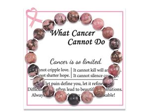JOGDIAM Breast Cancer Awareness Bracelets Gifts for Women Girls Natural Stone Inspirational Encouragement Gifts for Women Girls