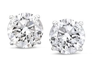 Amazon Collection 14K Gold Round-Cut Diamond Stud Earrings (1/4-2 cttw