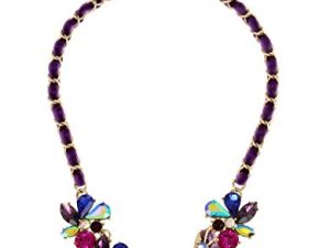 Betsey Johnson Butterfly & Stone Cluster Frontal Necklace
