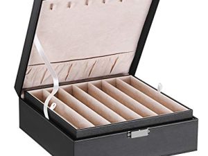 BEWISHOME Necklace Organizer Box Necklace Storage Organizer for Chains