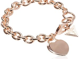 GUESS "Basic" G Logo Heart Link Bracelet
