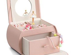 Vlando Kids Musical Jewelry Box for Girls with Drawer