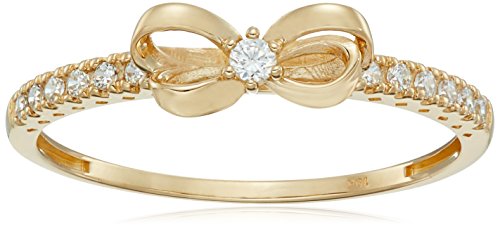 Amazon Collection 10K Gold Dainty Bow Ring set with Round Cut Infinite Elements Zirconia Amazon Collection 10K Gold Dainty Bow Ring set with Round Cut Infinite Elements Zirconia
