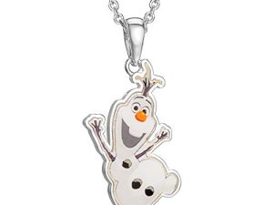 Disney Frozen Fine Silver Plated Blue Snowflake Pendant Necklace