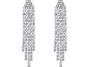 SELOVO Chandelier Tassel Dangle Linear Drop Earrings Party Jewelry Clear Austrian Crystal