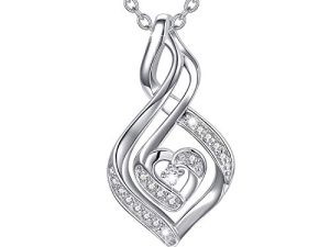 Natural Diamond Infinity Swirl Necklace