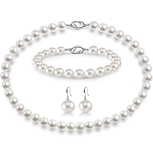 AOOVOO Pearl Necklace Set for Women Girls AOOVOO Pearl Necklace Set for Women Girls
