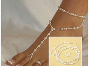 MauSong Pearl Barefoot Sandal Foot Jewelry Anklet Bracelet Ankle Chain