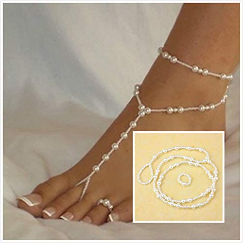 MauSong Pearl Barefoot Sandal Foot Jewelry Anklet Bracelet Ankle Chain MauSong Pearl Barefoot Sandal Foot Jewelry Anklet Bracelet Ankle Chain