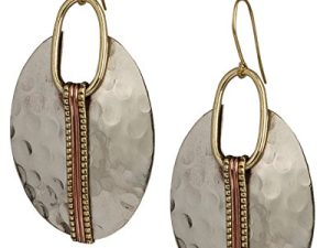 Boho Oval or Round Ethnic Hammered Earring for Women