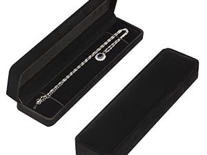 2 Pieces Long Velvet Jewelry Chain Necklace Gift Box Set