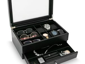 HAUTEROW Watch Box Organizer For Men Jewelry Box
