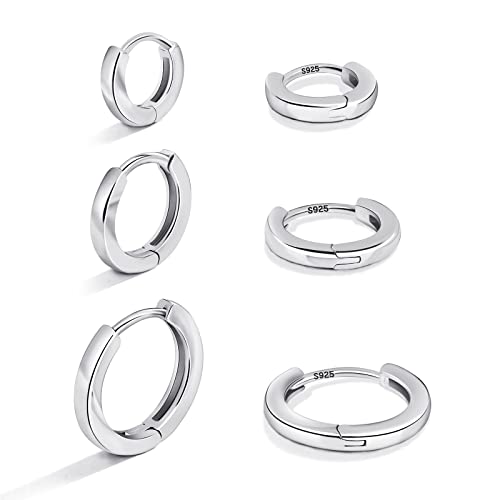 Gold Hoop Earrings Sets Women: 3 Pairs Sterling Silver Small Huggie Cartilage Hoops Hypoallergenic Jewelry for Little Girl Woman - Mini Thin Surgical Fashion Set for Sensitive Ear Gold Hoop Earrings Sets Women: 3 Pairs Sterling Silver Small Huggie Cartilage Hoops Hypoallergenic Jewelry for Little Girl Woman - Mini Thin Surgical Fashion Set for Sensitive Ear