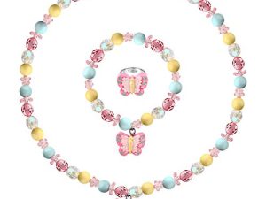 Butterfly Stretch Necklace Little Girl Toddler Necklace Bracelet Set