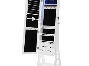 SONGMICS Jewelry Cabinet Armoire with 8 LED Lights