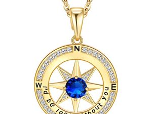 Meeshi Compass Necklace for Women for Her I'd Be Lost Without You Compass Jewelry for Wife Valentines Day Birthday Gifts for Girlfriend Christmas Gifts Ideas for Girls