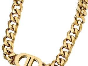 Yarpiany Gold Cuban Link Necklace for Women Girls - Gold Necklace for Women Titanium Steel 18K Gold Initials Curb Chain Necklace Gift for Teen Girls Women