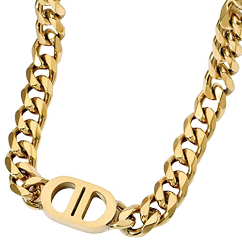 Yarpiany Gold Cuban Link Necklace for Women Girls - Gold Necklace for Women Titanium Steel 18K Gold Initials Curb Chain Necklace Gift for Teen Girls Women Yarpiany Gold Cuban Link Necklace for Women Girls - Gold Necklace for Women Titanium Steel 18K Gold Initials Curb Chain Necklace Gift for Teen Girls Women