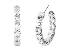 Michael Kors Women's Stainless Steel Small Hoop Huggie Earrings With Crystal Accents