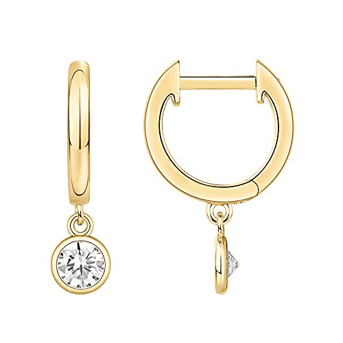PAVOI 14K Gold Plated S925 Sterling Silver Post Lightweight Drop/Dangle Huggie Earrings for Women | Bezel Set Solitaire CZ | Dainty Earrings PAVOI 14K Gold Plated S925 Sterling Silver Post Lightweight Drop/Dangle Huggie Earrings for Women | Bezel Set Solitaire CZ | Dainty Earrings