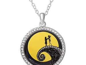 Disney The Nightmare Before Christmas Womens Necklace with 18-Inch Chain Necklace for Women Jewelry