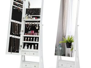 CHARMAID Jewelry Cabinet with LED Light Strip