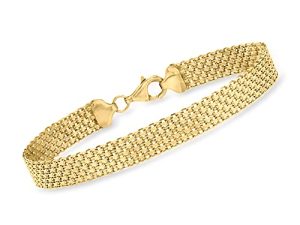 Ross-Simons 18kt Yellow Gold Over Sterling Silver Bismark-Link Bracelet