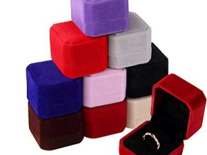Lamoutor 9Pcs Velvet Ring Box Earring Box Jewelry Gift Box Assorted Color