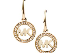 Michael Kors Women's Stainless Steel Drop Earrings With Crystal Accents