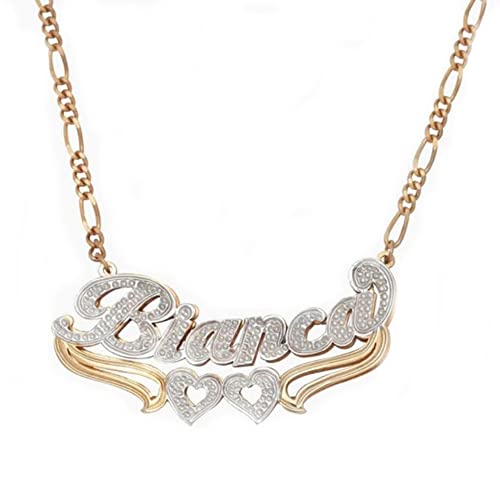 Double Plated Name Necklace 18K Gold Plated Nameplate Pendant Personalized Custom Nameplate Pendant Customized Jewelry with Name Necklace for Women Men Birthday Mother's Day Gift Double Plated Name Necklace 18K Gold Plated Nameplate Pendant Personalized Custom Nameplate Pendant Customized Jewelry with Name Necklace for Women Men Birthday Mother's Day Gift
