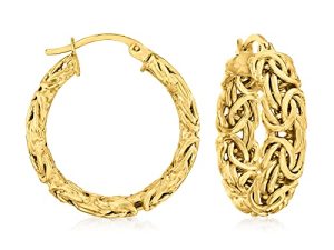 Ross-Simons 18kt Gold Over Sterling Small Byzantine Hoop Earrings
