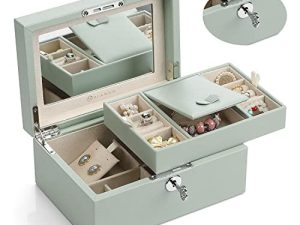 Vlando Retro Lockable Jewelry Box Organizer