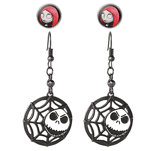 Disney Womens The Nightmare Before Christmas Earrings Set - Jack Skellington Dangling Earrings and Stud Earrings - Disney Jewelry for Women Disney Womens The Nightmare Before Christmas Earrings Set - Jack Skellington Dangling Earrings and Stud Earrings - Disney Jewelry for Women