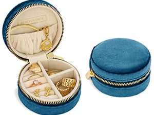 Plush Velvet Travel Jewelry Box Organizer