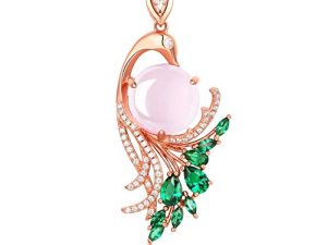 HXZZ Fine Jewelry Women Gifts Sterling Silver Natural Gemstone Pendant Necklace