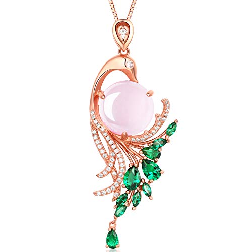 HXZZ Fine Jewelry Women Gifts Sterling Silver Natural Gemstone Pendant Necklace HXZZ Fine Jewelry Women Gifts Sterling Silver Natural Gemstone Pendant Necklace