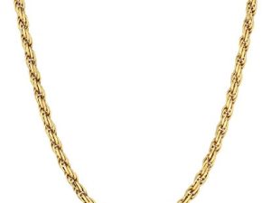 Amazon Essentials Gold or Rhodium Plated Sterling Silver Diamond Cut Rope Chain Necklace