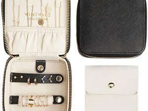 Minimale Collective Travel Jewelry Case | Small Jewelry Box | Genuine Leather Travel Jewelry Organizer for Necklaces