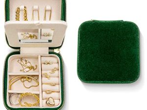 Plush Velvet Travel Jewelry Box Organizer | Travel Jewelry Case