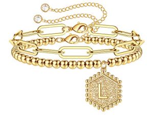 IEFWELL Initial Bracelet for Women Girl